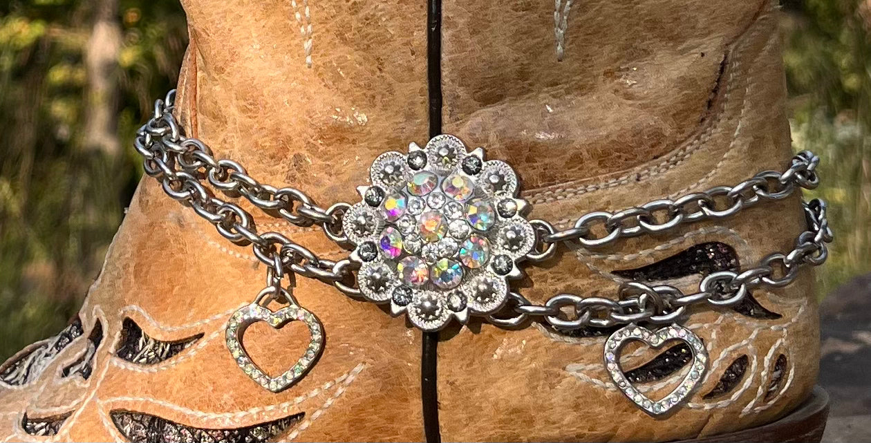 Berry and Heart Concho Boot Chain