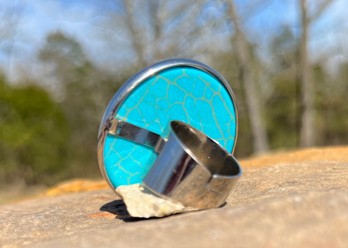 Deep Blue Turquoise Ring