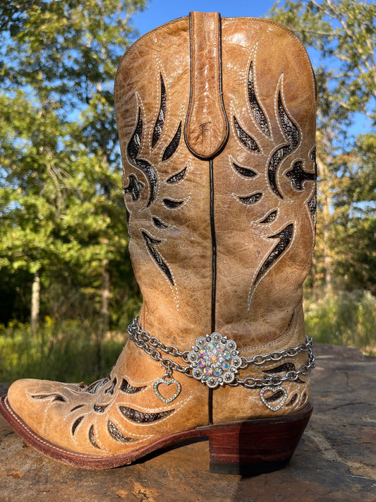 Berry and Heart Concho Boot Chain