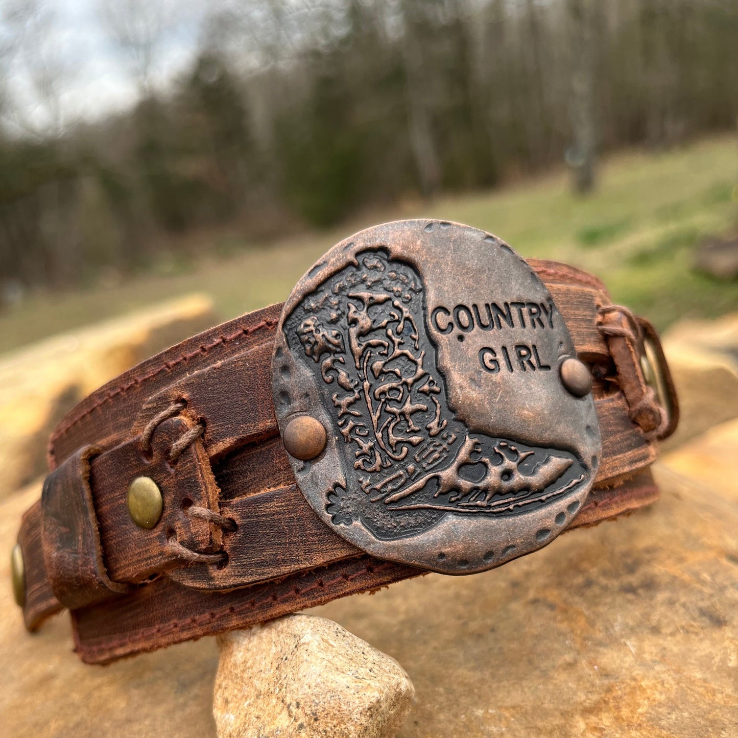 “Country Girl” Leather Cuff
